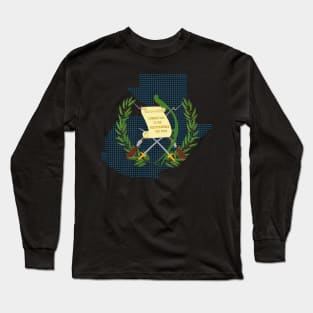 Guatemalan Coat of Arms - Map of Guatemala Long Sleeve T-Shirt